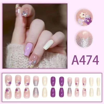 24Pcs Sweet Style False Nails (1 Set) A Series 